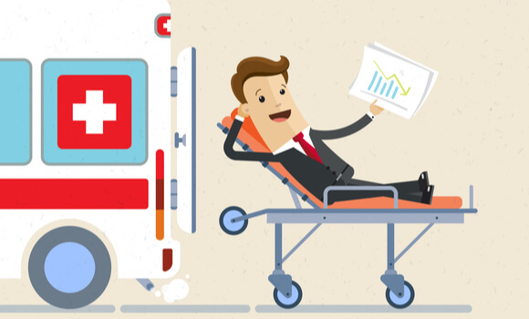 forretningsmand ambulance forsikringspapirer